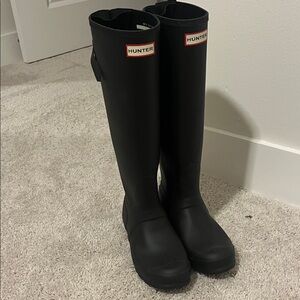 Hunter Black Tall Rain Boots